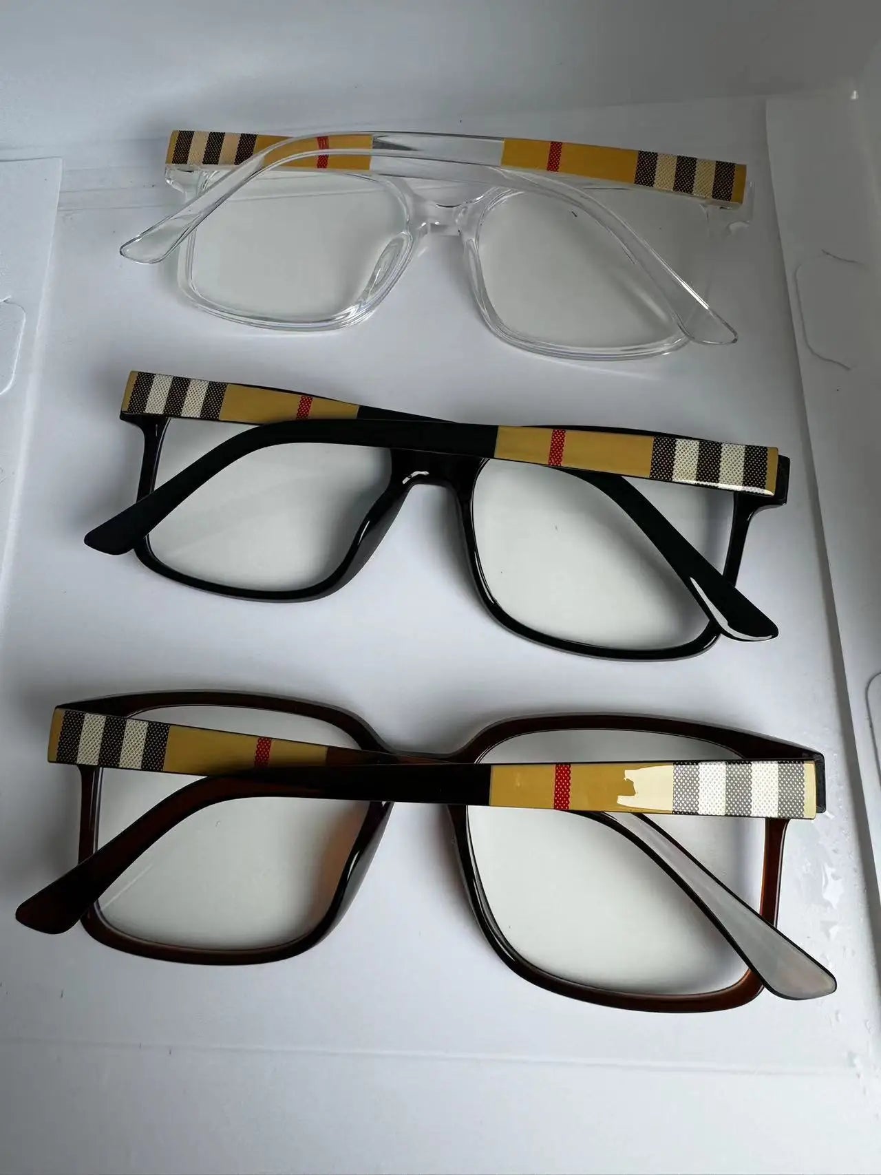Brand Designer Retro Square Anti Blue Light Reading Glasses Women Men  Stripe Female Eyeglasses Computer Presbyopia Eyeglasse