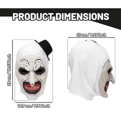EYFL-Halloween Terrifier Mask Killer Clown Mask Scary Joker Costume Halloween Horror Creepy Mask for Adult Men Women