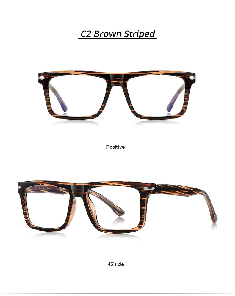 Ralferty TR90 Eyeglass Frames Men Square Business Prescription Glasses Anti-glare Blue Light Glasses Myopia Optic Frame 2025 New