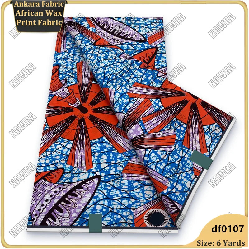 Fashionable African Real Wax Print Fabric 2026 Latest Design Ankara Wax Fabric Soft 100% Cotton Pagne Women Dress Loincloth ﻿