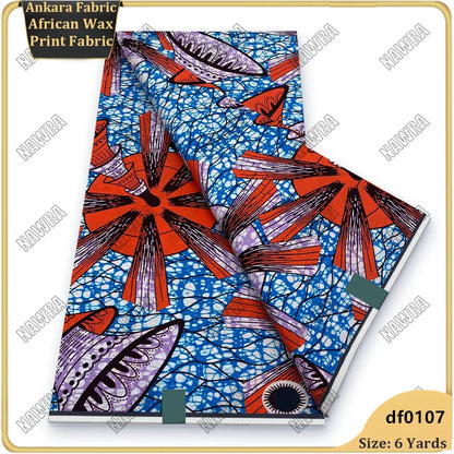 Fashionable African Real Wax Print Fabric 2026 Latest Design Ankara Wax Fabric Soft 100% Cotton Pagne Women Dress Loincloth ﻿