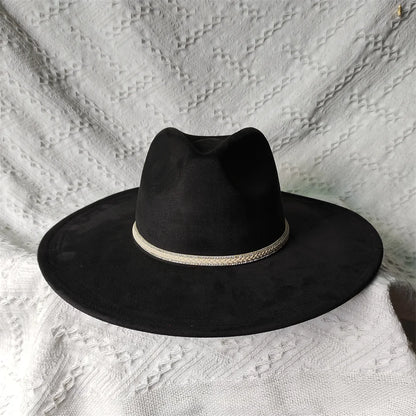 Colorful Suede Wide Brim Felt Fedoras Women's Hat Men's Church Jazz Hat Denim Hat Panama шляпа женская летняя 2024