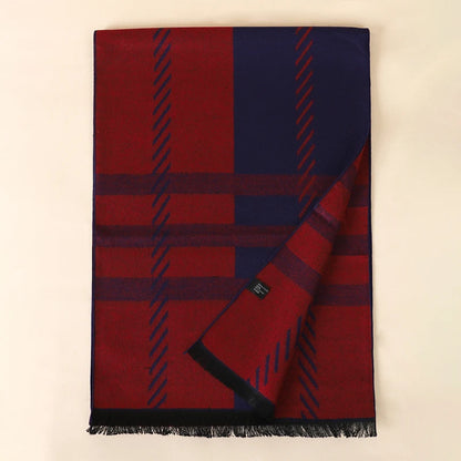 Men's Cotton Scarf Warm Neckerchief Patchwork Striped Scarves Soft Long Casual Male Bufanda Pashmina Shawl