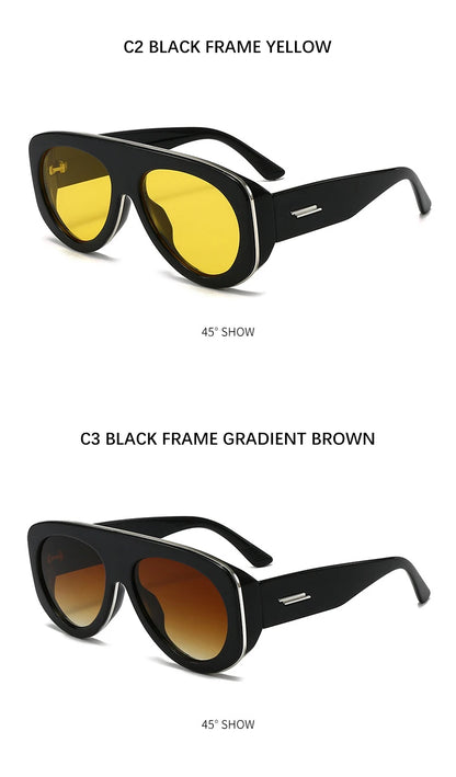 Oversized Oval Pilot Shield Sunglasses Women Big 2025 Luxury Brand Retro Y2K Punk Mirror Sun Glasses For Ladies Shades UV400