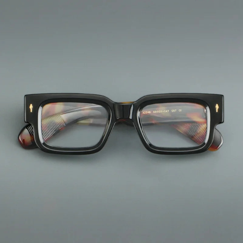 HONKAN Vintage Rectangle TR90 Frame Men's Myopia Glasses Luxury Brand Thick Frames Anti Blue Light Reading Glasses Men Women