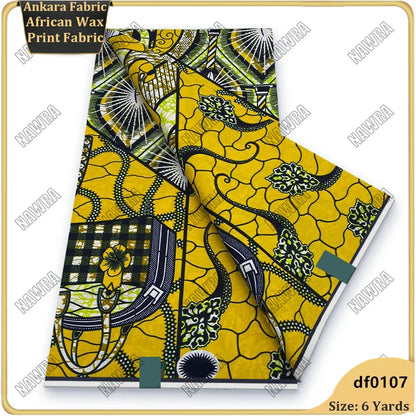 Fashionable African Real Wax Print Fabric 2026 Latest Design Ankara Wax Fabric Soft 100% Cotton Pagne Women Dress Loincloth ﻿