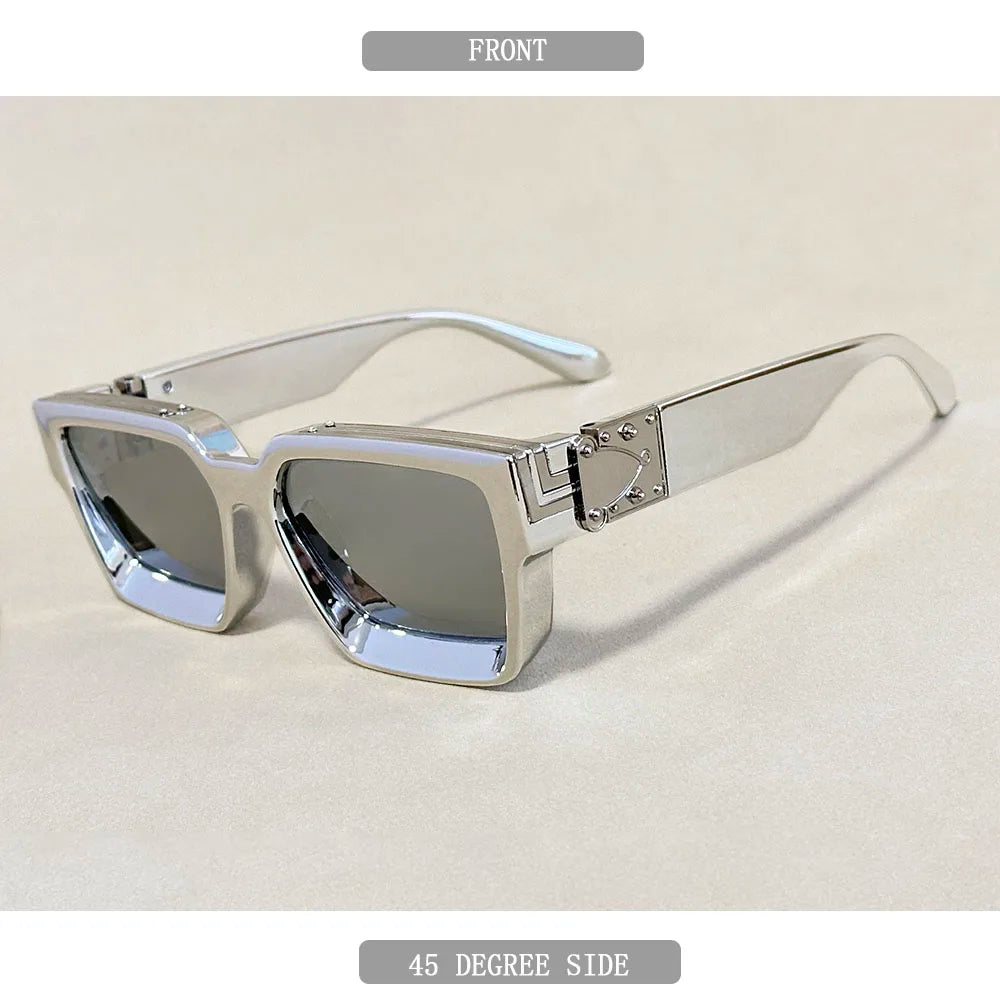 Senior Square Sunglass Men Vintage Millionaire Sunglasses Women Silver Retro Fashion Glasses Dropshipping Gafas De Sol Hombre
