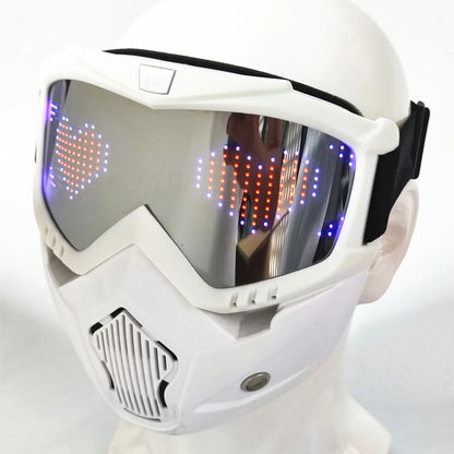 Punk Cyber Bluetooth App Led Mask Party Magic Flash Carnival Led Matrix Display Board Programmable Text Animation Light Glasses