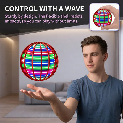 Pro Magic Flying Ball with LED Glow Lights, 360° Rotating Hand-Controlled Gyro Spinner Hover Orb, Fidget Toy for Teens and Adult