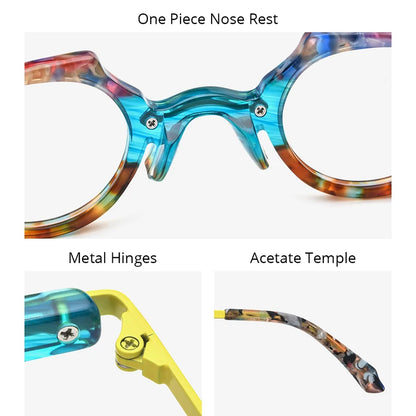 FONEX HEPIDEM Acetate Eyeglasses Frame Men 2025 New Small Round Brand Design Glasses Women Retro Vintage Eyewear Spectacles 9341