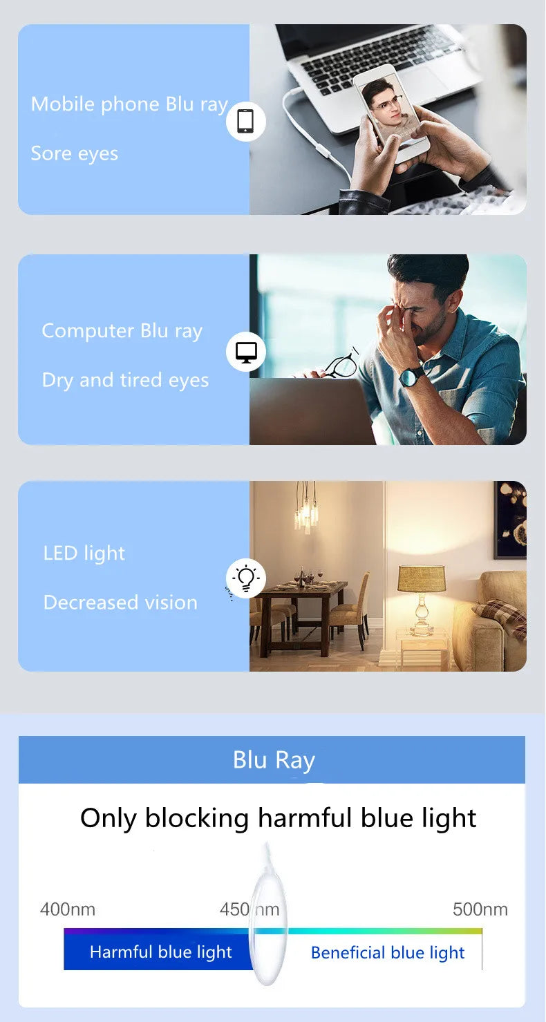 Ultralight Pure Titanium Photochromic Reading Glasses for Men Anti Blue Light Presbyopia Eyeglasses Resin Lens+0.5 0.75 1.75 2.5