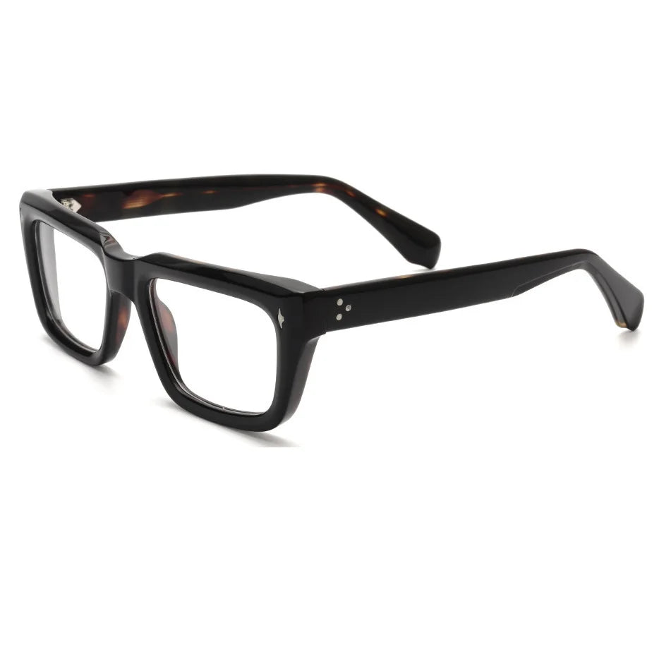 Fashion Thick Frame Acetate Glasses Men Vintage Square Myopia Prescription Eyeglasses Frame Reading Glasses Luxury Brand Eyewear