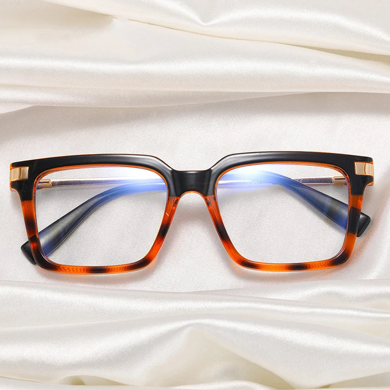 TR90 Men's Square Glasses Metal Frame Anti Blue Light Oversized Reading Glasses New Double Colors Women's Presbyopic Glasses