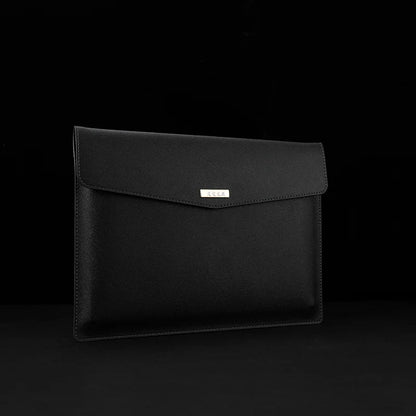 Leather File Folder Large Capacity Document Bag Business Briefcase Magnetic Button Waterproof Laptop Cases Office Organizer