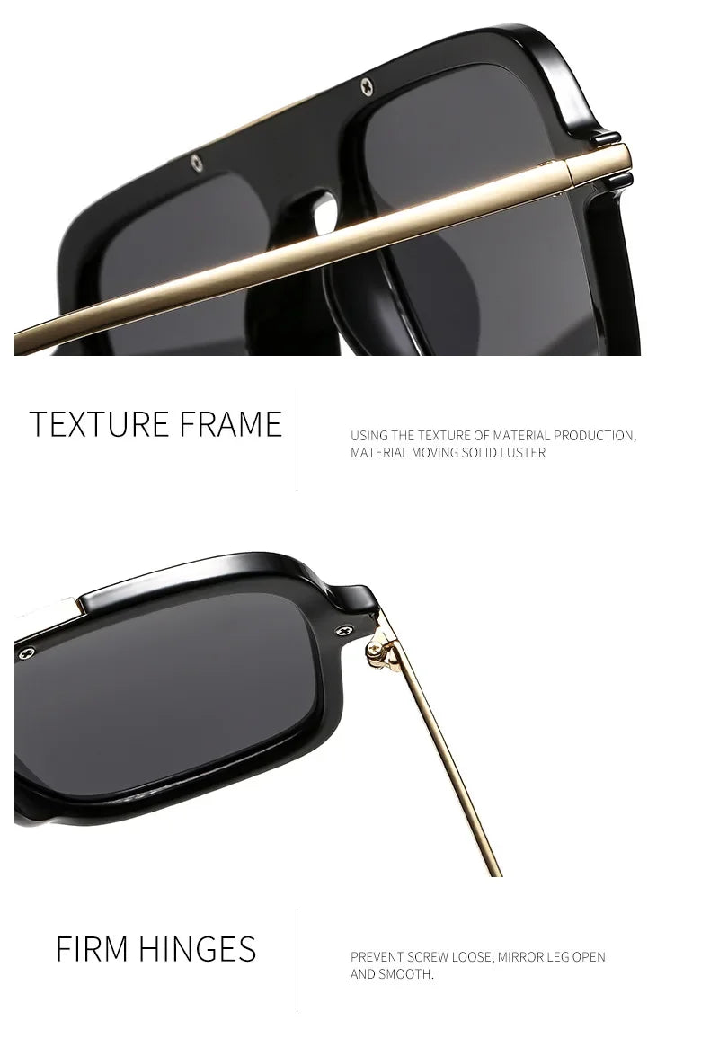 QVQV Brand Design Square Oversized Sunglasses for Women Men Fashion Popular Leopard Champagne Shades UV400 Sun Glasses Trendy