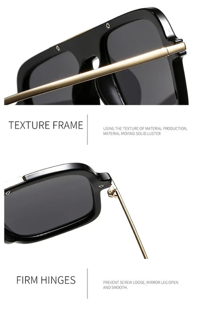 QVQV Brand Design Square Oversized Sunglasses for Women Men Fashion Popular Leopard Champagne Shades UV400 Sun Glasses Trendy