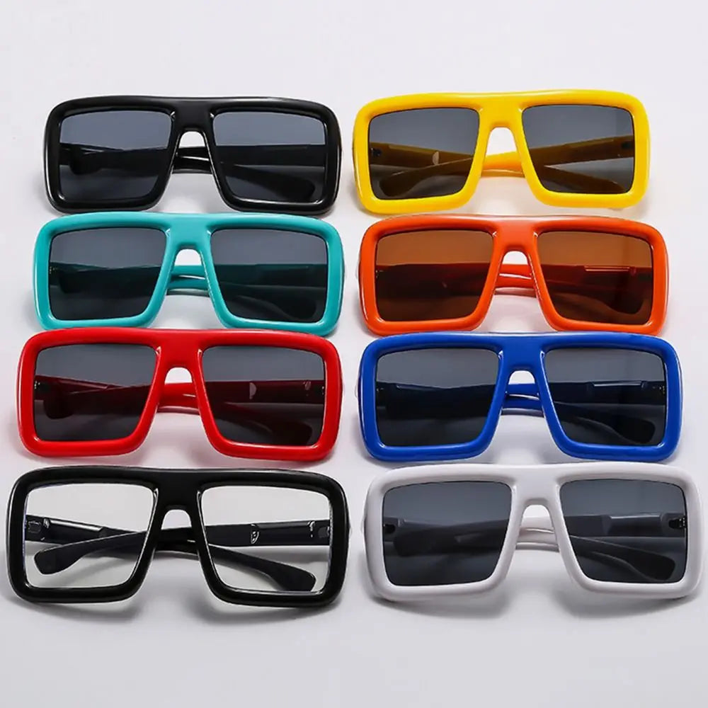 Big Oversized Square Sunglasses Punk UV400 Protection Thick Frame Sun Glasses Lady Shades for Women & Men