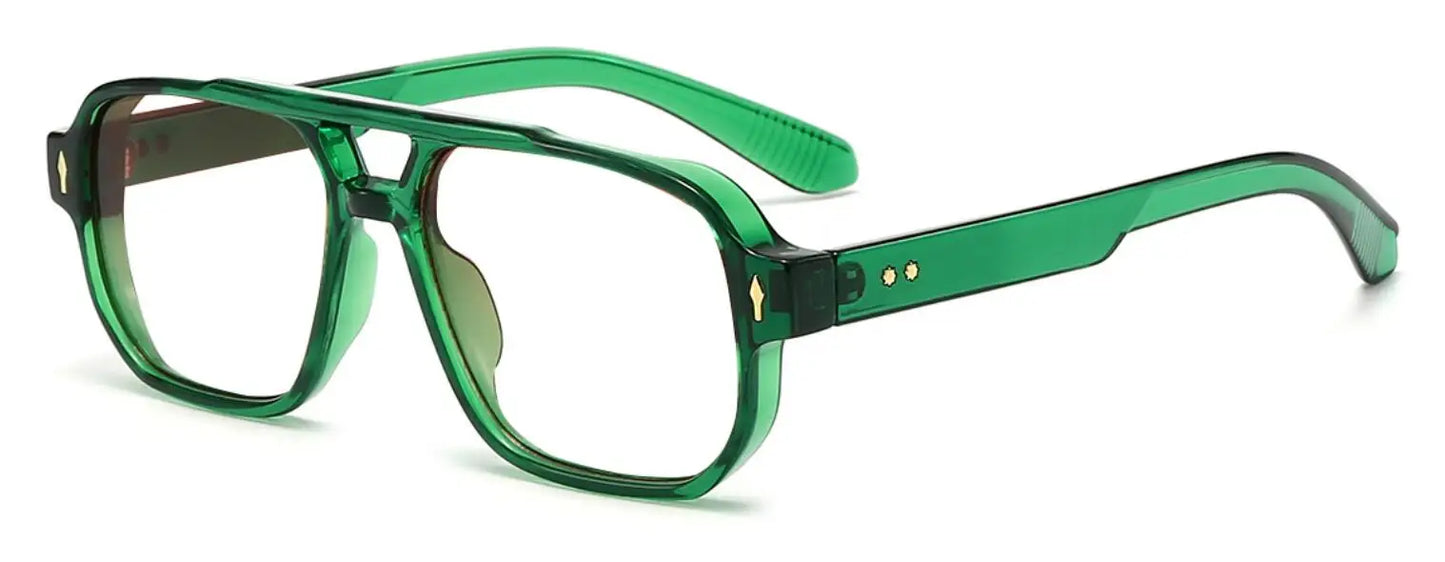 Blue Light Resistant Presbyopia Glasses for Men and Women Elegant Green Square Eyeglasses Frames Comfortable Reading Glasses