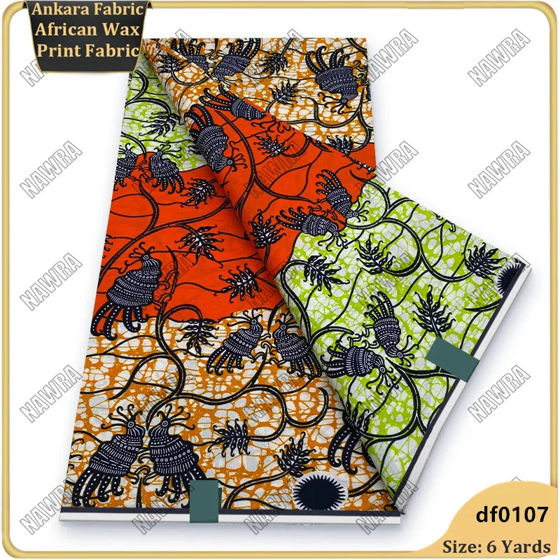 Fashionable African Real Wax Print Fabric 2026 Latest Design Ankara Wax Fabric Soft 100% Cotton Pagne Women Dress Loincloth ﻿