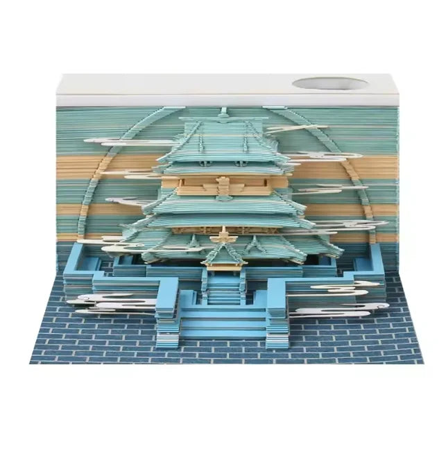 Treehouse 3D Desktop Calendar Sticky Notes Creative Crafts Souvenirs Paper Carvings Memo Pad New Year Gifts Office Ornament
