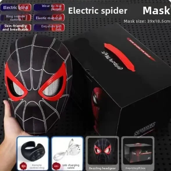Spider Man headgear eyes movable electric blinking luminous extraordinary mask Wan Christmas cos helmet