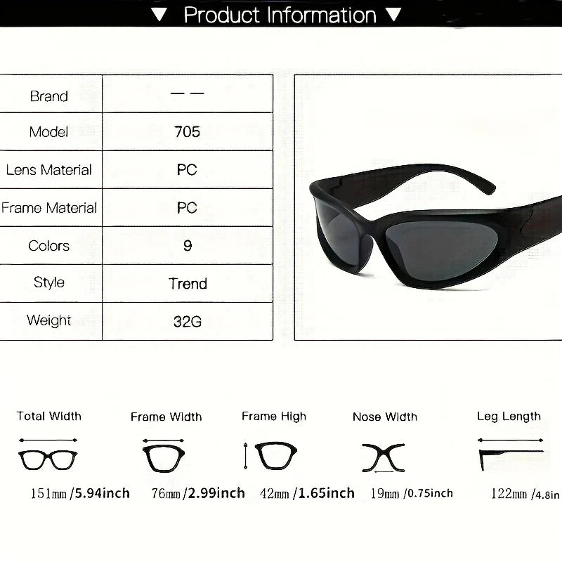 New arrival Popular Women's Sunglasses Punk Sunglasses Unique Oval Sun Glasses Men Goggle Shades Mirror Colorful Y2K Eyewear