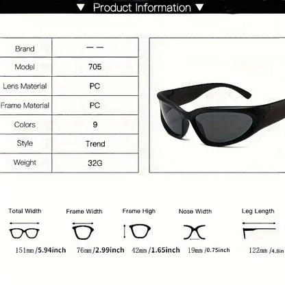 New arrival Popular Women's Sunglasses Punk Sunglasses Unique Oval Sun Glasses Men Goggle Shades Mirror Colorful Y2K Eyewear