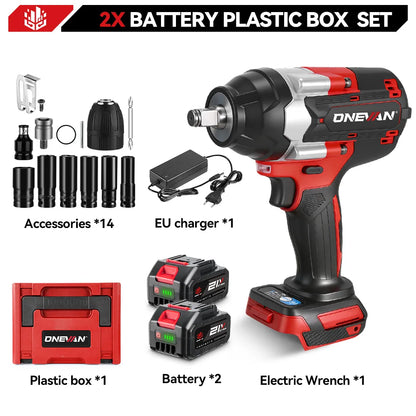 ONEVAN 1800N.M Brushless Electric Impact Wrench 1500W Cordless Handheld Screwdriver Drill Power Tool For Makita 18V Battery Pin