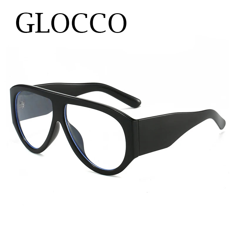 New Large Frame Luxury Myopia Glasses Anti Blue Light Oversized Pilot Fashion Eyeglasses Oval Clear Lens Short-sighted Eyewear