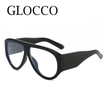 New Large Frame Luxury Myopia Glasses Anti Blue Light Oversized Pilot Fashion Eyeglasses Oval Clear Lens Short-sighted Eyewear