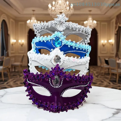 1 Pc Venetian Masquerade Mask Women Eye Mask Cosplay Prom Props Nightclub Face Mask Party Needs Accessory