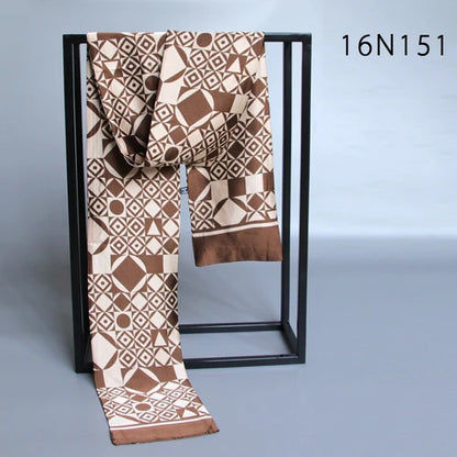 Business Scarf Hangzhou Silk Men's Scarf Long Scarf Double-Sided Trendy British European American Style Autumn Winter