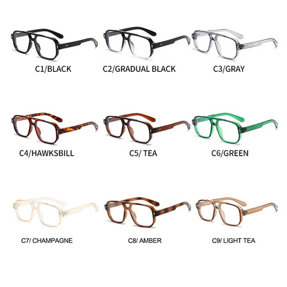 SHAUNA Double Bridges Anti Blue Light Retro Women Square Glasses Frame Fashion Men Optical Eyewear