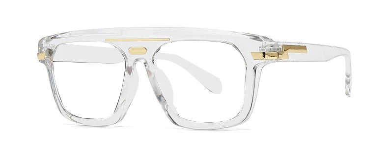 Anti Blue Light Oversized Clear Glasses Brand Designer Square Transparent Green Eyeglasses Large Frame Reading Glasses UV400