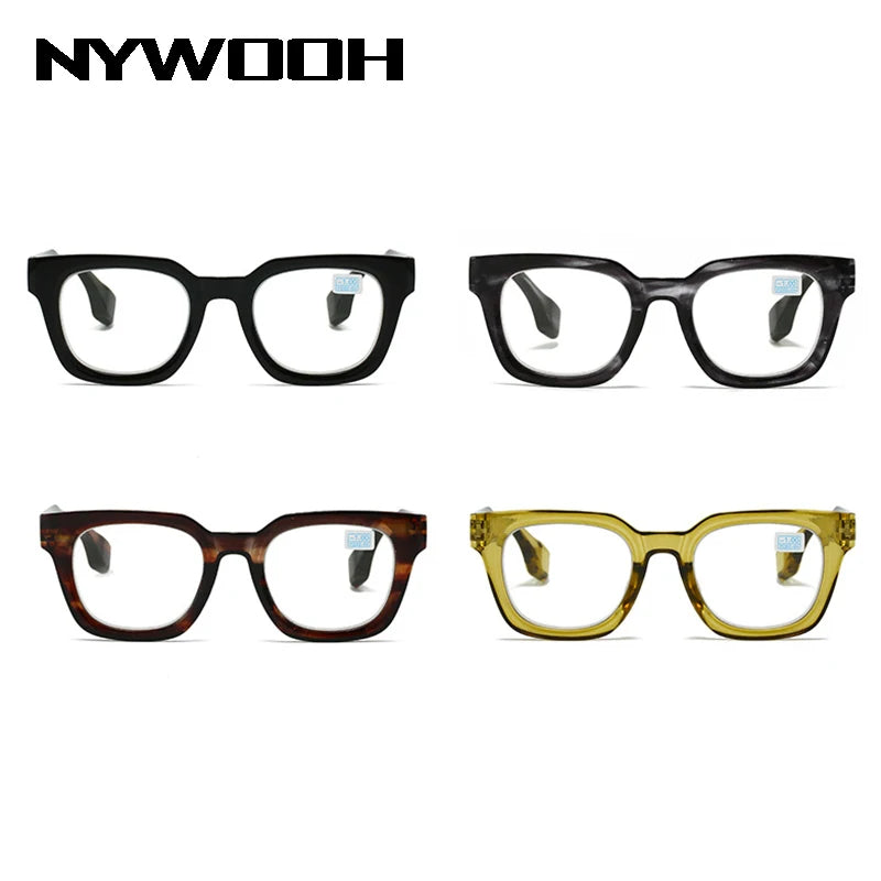 2024 New TR90 Rectangle Black Frame Reading Glasses Ultralight Anti Blue Light Presbyopic Glasses Eyewear Readers