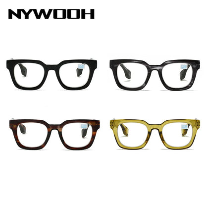 2024 New TR90 Rectangle Black Frame Reading Glasses Ultralight Anti Blue Light Presbyopic Glasses Eyewear Readers