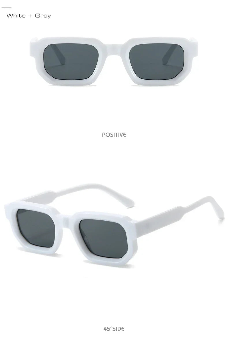 JNPCXI Fashion Blue Square Sunglasses For Women Men Retro Luxury Designer Clear Lens Sun Glasses Shades UV400 Eyeglasses