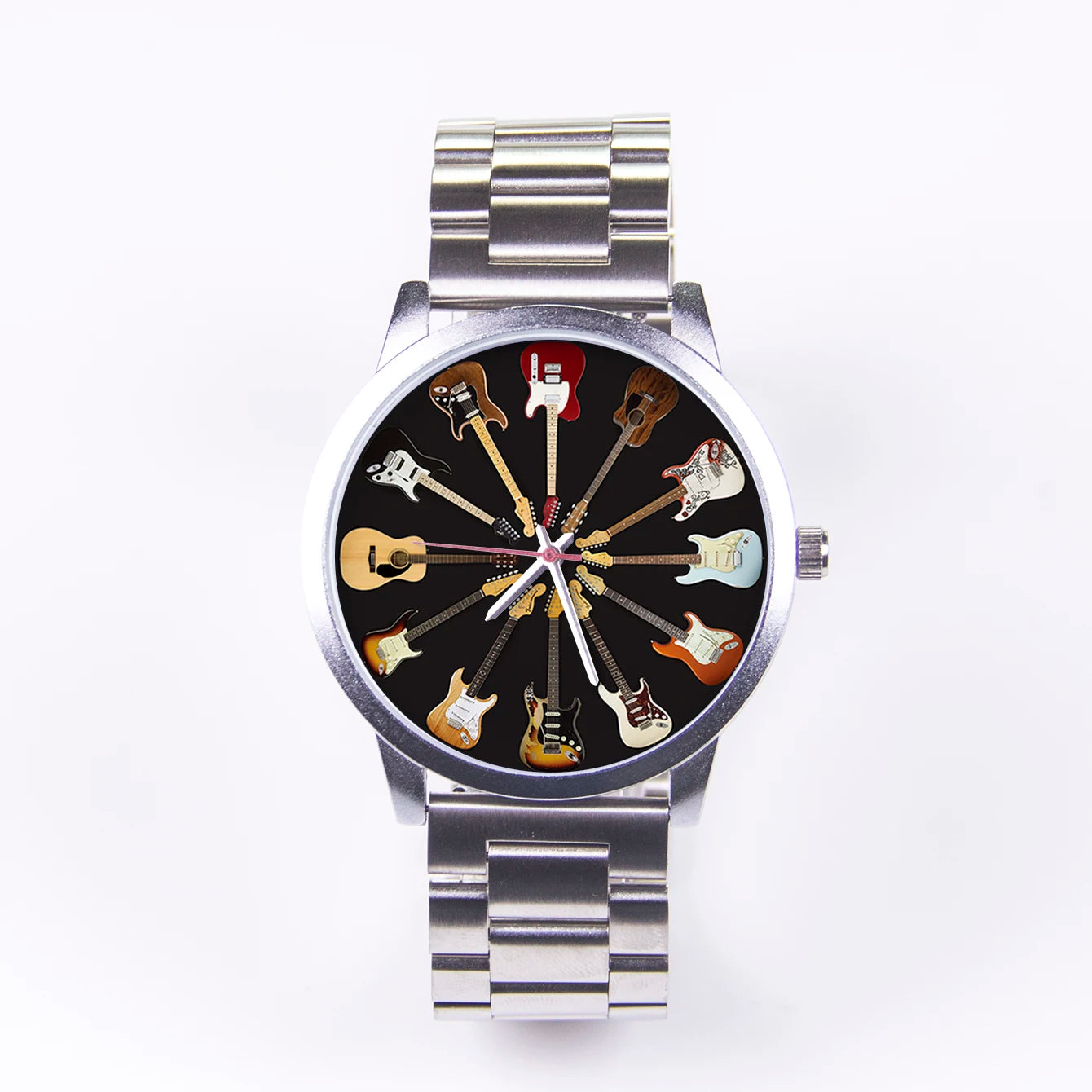 Logo Men's Watch Wife Musical Instrument Universal Watches Husband Family Pattern Guitar Clock Wristwatch DIY Dial