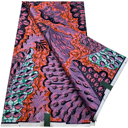 African Wax Prints Fabric Golden Wax Fabric High Quality Ankara Fabric for Party Dress New Grand Super 100% Cotton Y15, 6Yards