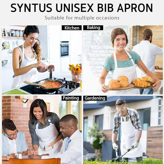 2-piece set; Simple solid color apron with 2 pockets; Adjustable chef's apron for the kitchen suitable for men and women