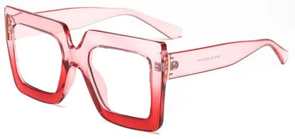Farsightedness Glasses Transparent Computer Anti Blue Light Reading Glasses Men Women Two Tone Big Square Eyeglasses Frame Retro
