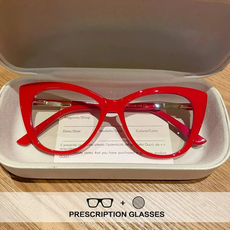 EYORA Fashionable Full Rim Cat Eye Reading Glasses Women Anti Blue Ray or Photochromic Progressive Prescription Optical Eyewear
