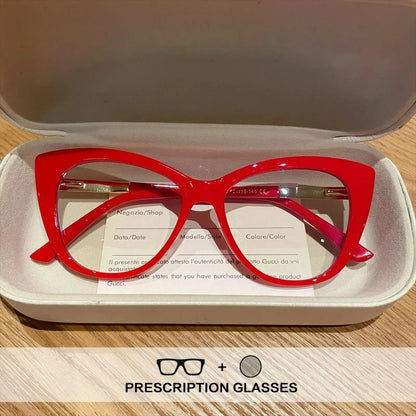 EYORA Fashionable Full Rim Cat Eye Reading Glasses Women Anti Blue Ray or Photochromic Progressive Prescription Optical Eyewear