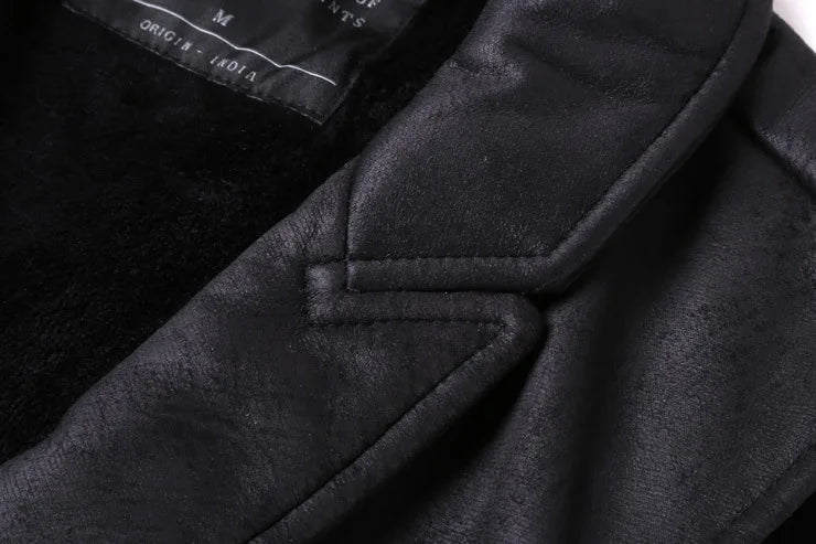 Retro Suede Vest Men Vintage Style Slim Fit Autumn Winter Mens Sleeveless Jacket V Neck Warm Waistcoat