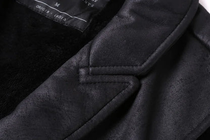 Retro Suede Vest Men Vintage Style Slim Fit Autumn Winter Mens Sleeveless Jacket V Neck Warm Waistcoat