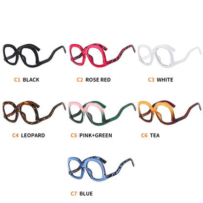 Fashion Unique Oval Blue Light Blocking Glasses Frame Women Large Colorful Gradient Eyeglasses Luxury Designer Reading Glasses