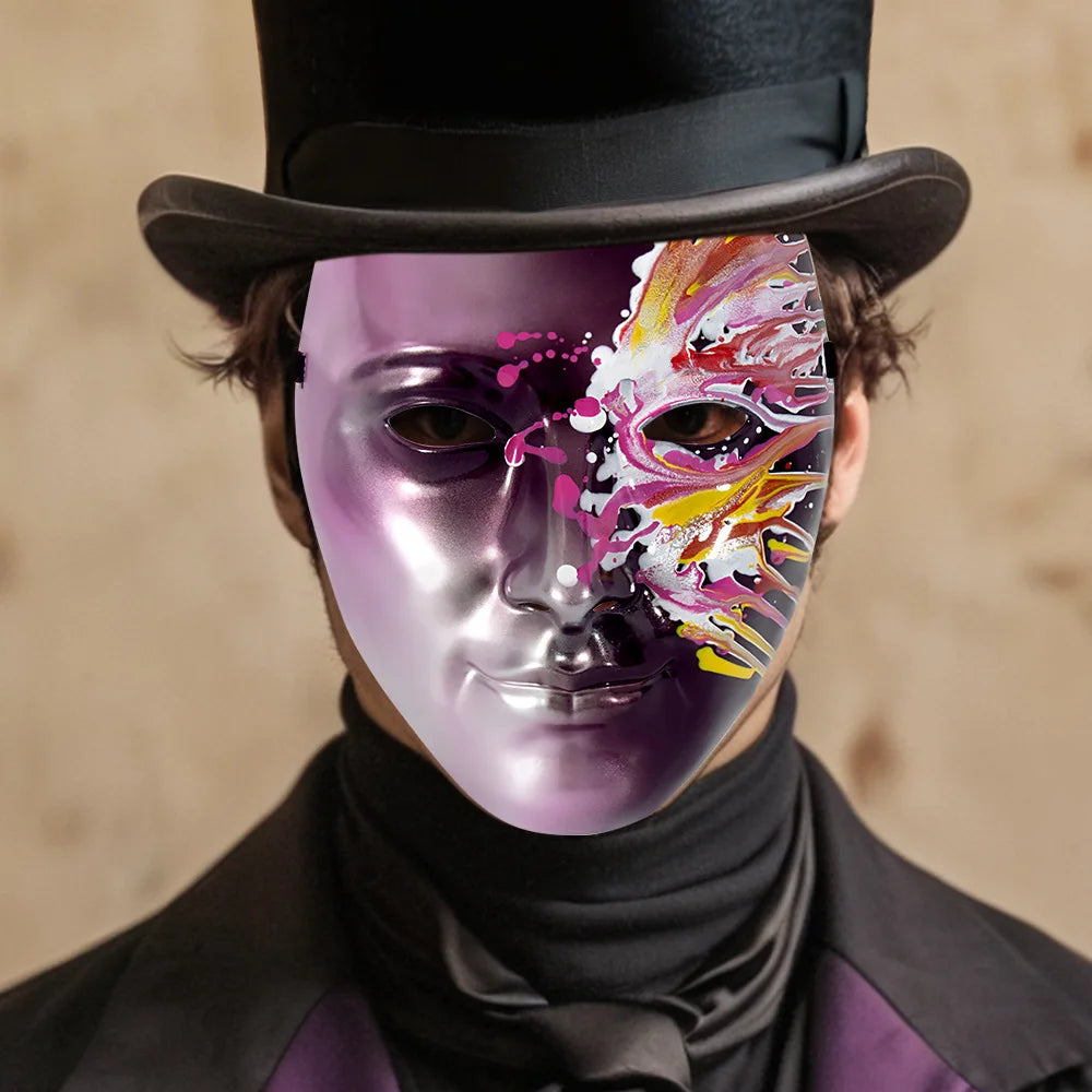 Carnival Mask Party Golden Color Masquerade Cosplay Mask Halloween Daily Role-playing Performance Dress-up Props