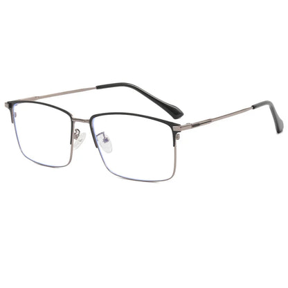 157mm Titanium Alloy Anti Blue Light Square Reading Glasses Men Business Big Presbyopic Glasses Clear Lens Prescription Eyewear