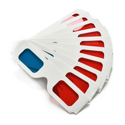10pcs/set Universal Paper Anaglyph 3D Glasses Red Blue Cardboard Movie Game DVD Video TV 3D Glasses