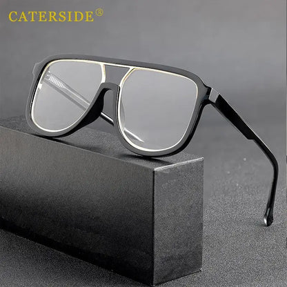 CATERSIDE Fashion Punk Reading Glasses Large Square Frames Design Man Women Casual Optical Frames Ideal Choice for Gifts